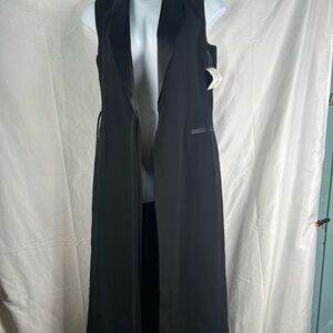 Benard Couture Tuxedo wrap Black Sleeveless Maxi Dress NWT